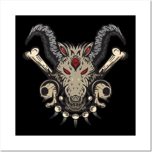 wolf skull Posters and Art